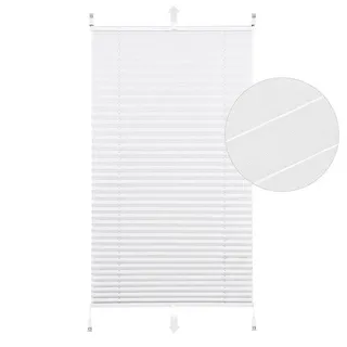 Sekey Plissee Plissee Klemmfix ohne Bohren, extra dichtes Gewebe, blickdicht, Klemmfix Montage ohne Bohren, Klemmfix, blickdicht, extra dichtes Gewebe, Lichtschutz, Weiß, 80x200 cm weiß 80 cm x 200 cm