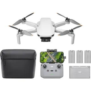 DJI Mini 4K Fly More Combo, drei Akkus, unter 249 g | Drohne mit 4K UHD Kamera für Erwachsene, 3-Achsen-Gimbal, 10 km Videoübertragung, automatische Rückkehr, 93 Min. Flugzeit