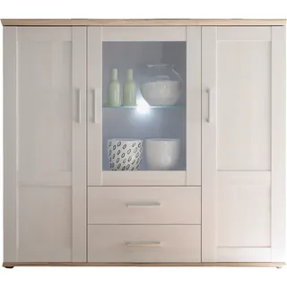 HBZ MEBLE Highboard 156 x 137 x 46 cm Weiß