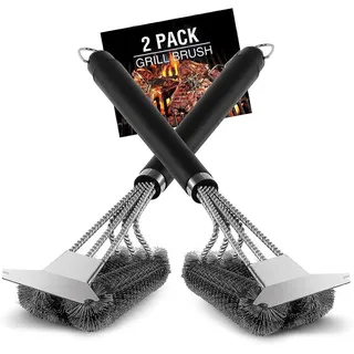 Grillbürste, 2er-set Weber-bürsten Mit Schaber, Edelstahlbürste