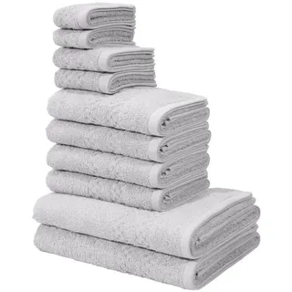 OTTO home Handtuch Set Regona, als 10 tlg Set und Serie, Premium Handtücher, 500 gr/m2, Frottier (Set, 10-St), Duschtücher, Handtücher, Gästetücher, Seiftücher, 5 Jahre Garantie grau