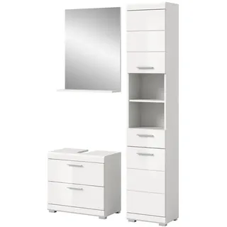 inn.furn Badmöbel-Set Shawn 3-tlg. Weiß Hochglanz