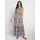 Druck-Kleid Blau/Rot 46