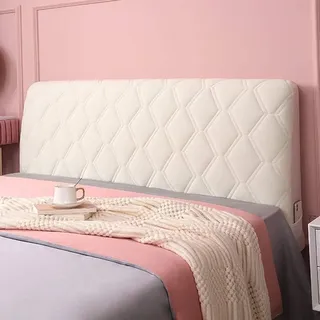uyeoco Bezug für bettkopfteil Bett kopfteil hussen 120/150/180/200/220cm Kopfteil Bezug Kopfteil bezug Elegant Kopfteilbezug Bett Bettkopfteil kopfteil hussen (Color : Beige, Size : 120cm)