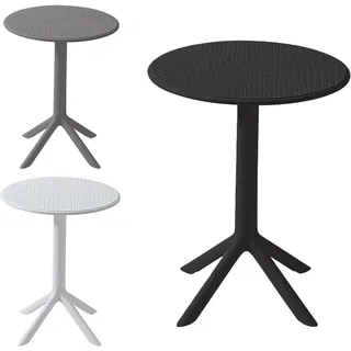 VORTIVO Gartentisch rund Ø 60 cm, wetterfest und stabil für Garten, (1 St) schwarz schwarz