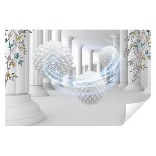 Wallarena Fototapete 3D Effekt Modern Kugeln Abstrakt Vlies Tapete Wohnzimmer Schlafzimmer, Glatt, 3d-Optik, Tapete inklusive Kleister Vliestapete Motivtapete Wandtapete 2.54 m x 1.84 m
