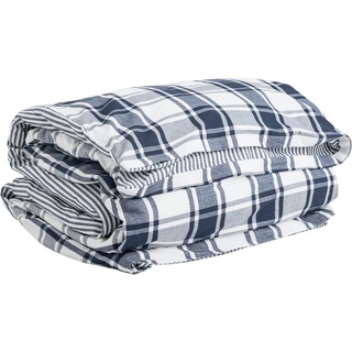 GANT Flannel Check Bettdeckenbezug einzeln Farbe Marine Größe 135x200cm kariert Baumwolle Winterbettwäsche