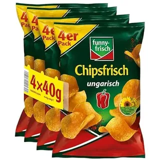 Funny-Frisch Chipsfrisch ungarisch Chips 4x 40,0 g, 4 St.