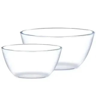 ADESUGATA Glas-Rührschüssel, geeignet für Salate, hitzebeständiges Mischen, Kneten, Gären, Backen und Schneebesen