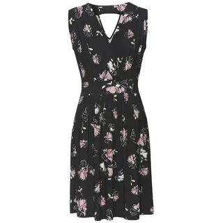 VIVANCE Jerseykleid Blumendruck Schwarz/Mauve 34