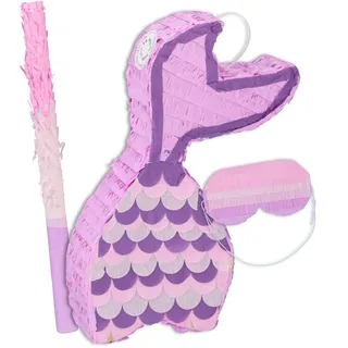 Relaxdays Pinata Meerjungfrau HxBxT 37,5 x 20 x 8 cm lila/rosa
