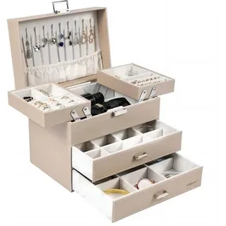 Schmuckkästchen PU Leder Geschenk Valentinstag Champagnerfarben