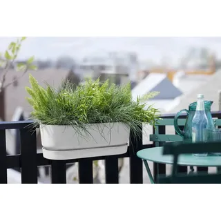 Elho Pflanzkübel Greenville Easy Balkonkasten, hergestellt aus 100% recyceltem Plastik, integrierter Wasserspeicher