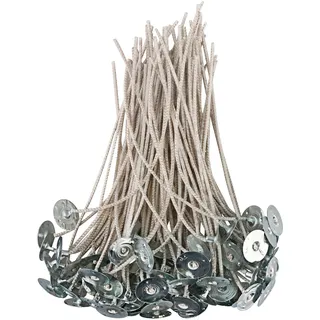 EUPNHY CD-Serie Kerzendochte für Soja-Kerzen, 100 Stück CD 8 15,2 cm vorabgeschnittene Dochte, Baumwoll- und Papierdochte für die Kerzenherstellung.