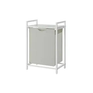 Wäschekorb   , creme , Stoff,Metall,Holzwerkstoff , Maße (cm): B: 50 H: 72