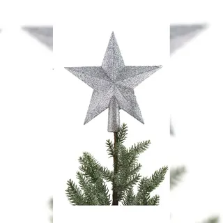 BURI Baumspitze Stern Christbaumspitze Tannenbaumspitze Baumschmuck Weihnachtsdeko silber