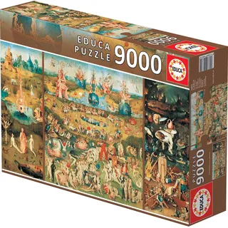 Educa - Garten der Lüste, 9000 Teile Puzzle für Erwachsene und Kinder ab 14 Jahren, Inklusive Ersatzteilservice, Solange der Vorrat reicht. Hieronymus Bosch (14831)
