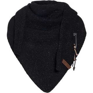 KNIT FACTORY - Coco Dreiecksschal Deluxe - Damen Strickschal mit Wolle - Hochwertige Qualität - XXL Schal - 190 x 85 cm - Navy - 190x85 cm