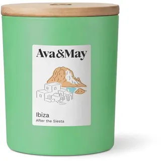 Ava&May Ibiza Duftkerze 220g Fruchtig Vegan, 100% pflanzenbasiertes Wachs | Bis zu 60 Stunden Brenndauer.