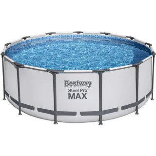 BESTWAY Bestway® Steel Pro MAXTM Solo Pool ohne Zubehör Ø 396 x 122 cm, lichtgrau, rund