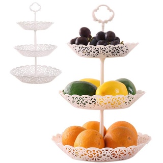 Obst Etagere Obstschale für mehr Platz auf der Arbeitsplatte 3 Tier Kunststoff Ablagekörbe dekorativer Obstkorb Dekorativer für Hochzeit