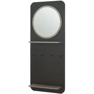[en.casa] Garderobenpaneel Helsinge 140 x 60 x 16 cm Schwarz