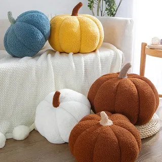 Dekoratives 3d-kürbis-plüschkissen Für Herbst Und Halloween, Gartenkissen, Plüschtier Für Die Festtagsdekoration, Wohnaccessoires, Orangefarbener Bezug, 200 Mm/280 Mm/350 Mm, Marke: Pumpkinplush
