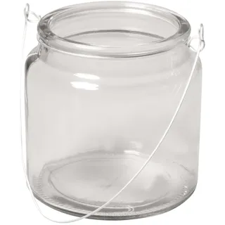 Rayher Windlicht transparent mit Henkel Ø unten 10,0 cm, Öffnung 7,5 cm, 1 St.