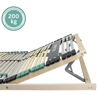 Sleepneo Lattenrost 160x200 PREMIUM STRONG 200 aus Buchenholz (2x Lattenrost 80x200), Kopfteil verstellbar, mit 42 Latten, Made in Germany, bis 200Kg