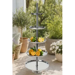 Koopmann International Etagere XXL Servierständer 5-stöckig 170cm Teller Obst Laden Deko Aluminium