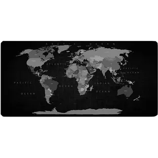 Schwarze Weltkarte Schreibtischunterlage Großes Mauspad Politische Weltkarte Schreibtischunterlage Computer Mauspad Schreibtischzubehör 900 x 400 x 4 mm Farbe: Politische Weltkarte