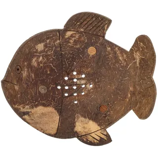 Cabilock Seifenhalter Aus Kokosnussschale in Fischform Selbstentleerende Seifenschale Mit Abflussloch Für Dusche Badezimmer Und Küche Für Shampoo-Bar Und Stückseife