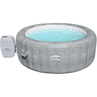 Bestway® Lay-Z-SPA® Honolulu AirJet™ Whirlpool, 196 x 71 cm, 4-6 Personen, rund, graue Rattan-Optik