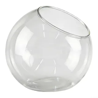 Terrarium aus Borosilikatglas mit offenem Mund, thermoschockresistent, Kugelvase für Sukkulenten und dekorative Akzente, geeignet für Tischplatte oder zum Aufhängen zu Hause (16 cm)
