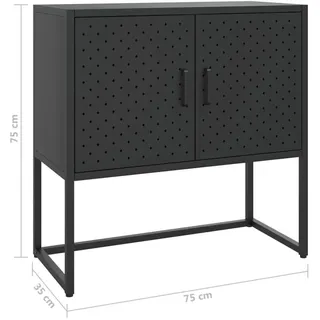 vidaXL Sideboard 75 x 75 x 35 cm Schwarz