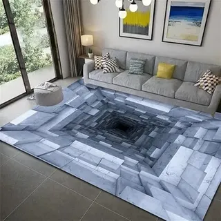 keepmore 3D-Teppich Bodenloses Loch Optischer Täuschungsbereich Teppich 3D-Wirbel Illusion Große Teppiche Bodenmatte Gummimatten Fußmatte für Wohn-Esszimmer Schlafzimmer Küche