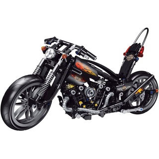 APRILA Technik Motorrad Bausatz Modell für Harley Davidson, 451 klemmbausteineMotorrad-Spielzeug für Kinder und Erwachsene Kompatible mit Große Marke Technic