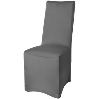 Beautissu Stuhlhusse Leona Stretch Anthrazit 95 x 45 cm