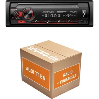 JUST SOUND best choice for caraudio Autoradio Einbaupaket Pioneer MVH-S320BT für Audi TT 8N Concert Bluetooth USB