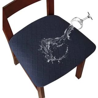 Minicloss Stuhlhusse Sitzbezug Bürostuhl Bezug Stretch Stuhlbezug Sitzfläche Waschbar, Bürostuhlabdeckung Schonbezüge für Esszimmer Büro Bar blau