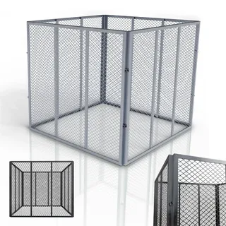 Juskys Komposter 800 L aus Stahl, witterungsbeständig, mit Belüftung & Silber