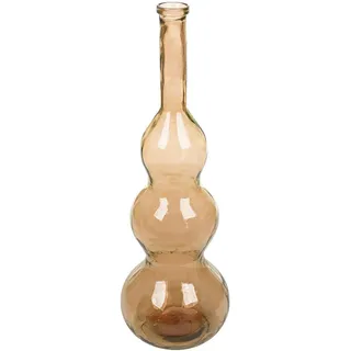 Bodenvase Balleros, Hellbraun, Glas, organisch, 100 cm, auch für frische Blumen geeignet, Dekoration, Vasen, Bodenvasen