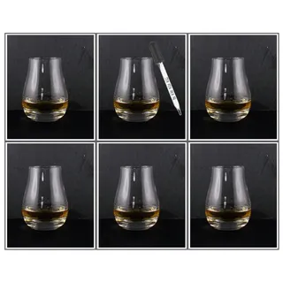 6 Spey Dram Whisky Whiskey Tasting Gläser + 1 Pipette mit Skala aus Glas