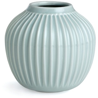 Kähler Hammershøi Vase H13 cm in Mint hochwertige Vasen aus handgefertigtem Porzellan im Skandinavischen Stil mit Rillen ideal als Deko Vase für Blumensträuße, Zweige oder als Dekostück