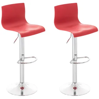 CLP 2er Set Barhocker Hover drehbar höhenverstellbar Kunststoff rot