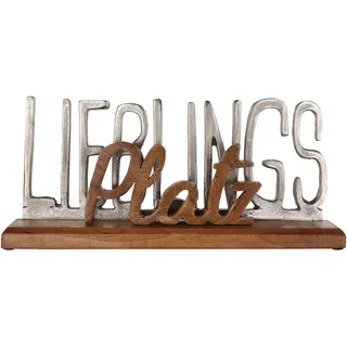 Gilde Lieblingsplatz - Schriftzug aus Mangoholz und Aluminium