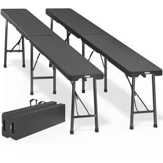 Casaria Klappbank Bierbank Klappbar 180cm Schwarz