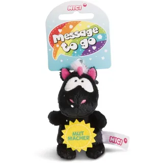 NICI 44980 Anhänger Einhorn Carbon Flash mit Spruch MUTMACHER 8cm mit Loop