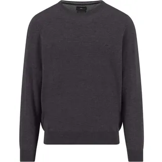 FYNCH-HATTON Feinstrickpullover aus Merino-Kaschmir mit Rundhalsausschnitt Charcoal/XL - XL