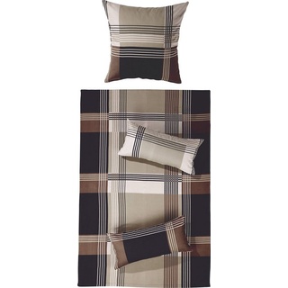 Bettwäsche »Bettwäsche«, Erwin Müller, Biber, 2 teilig, Flanell Karo braun 1 St. x 155 cm x 200 cm
